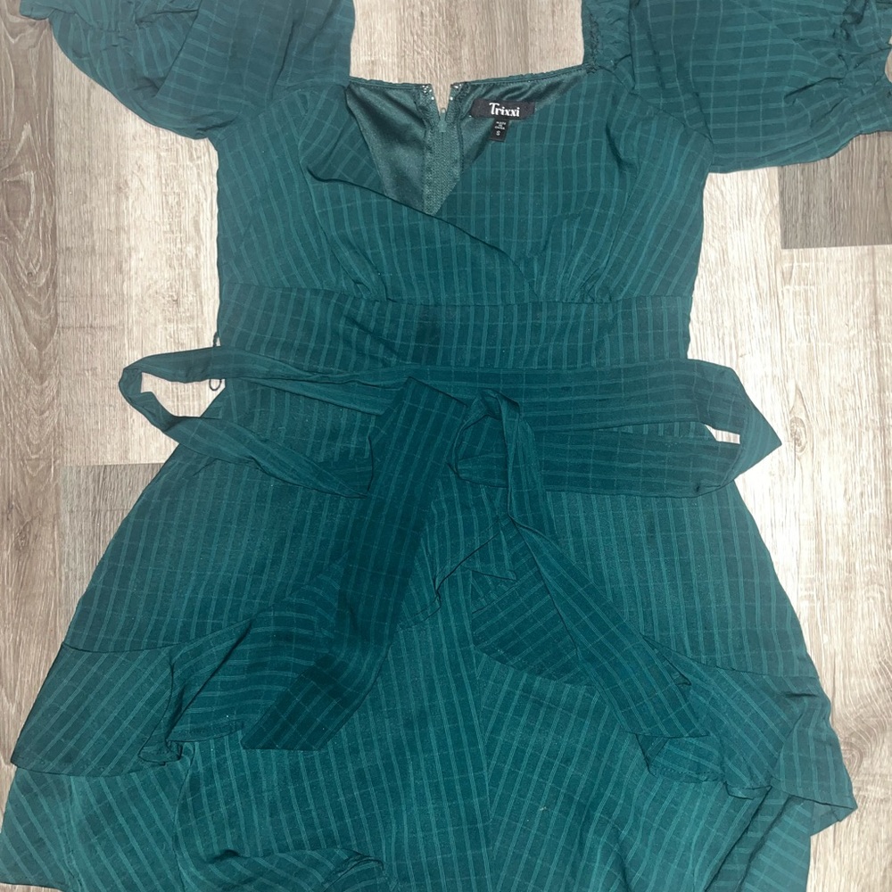 Trixxi Teal Dress with Elegant Details